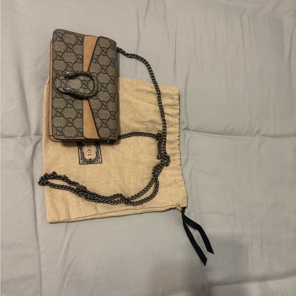 Gucci Brown and Tan Clutch with Wristlet